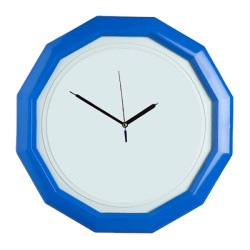 Reloj de pared publicitario modelo Sandy impreso a color en la carátula.