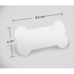 Iman publicitario con su logotipo o marca en forma de hueso impreso a dos tintas en serigrafía.