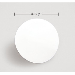 Imán publicitario en forma de círculo impreso a dos tintas en serigrafía.