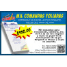 Mil comandas para restaurante, cafetería, etc. con una copia. Folio del 0001 al 1000