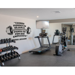 Vinil decorativo con frase motivacional “Cuando pienses en dejarlo, piensa en por qué empezaste”
