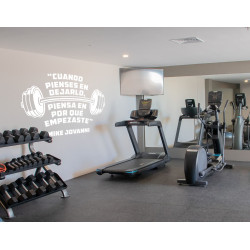 Vinil decorativo con frase motivacional “Cuando pienses en dejarlo, piensa en por qué empezaste”