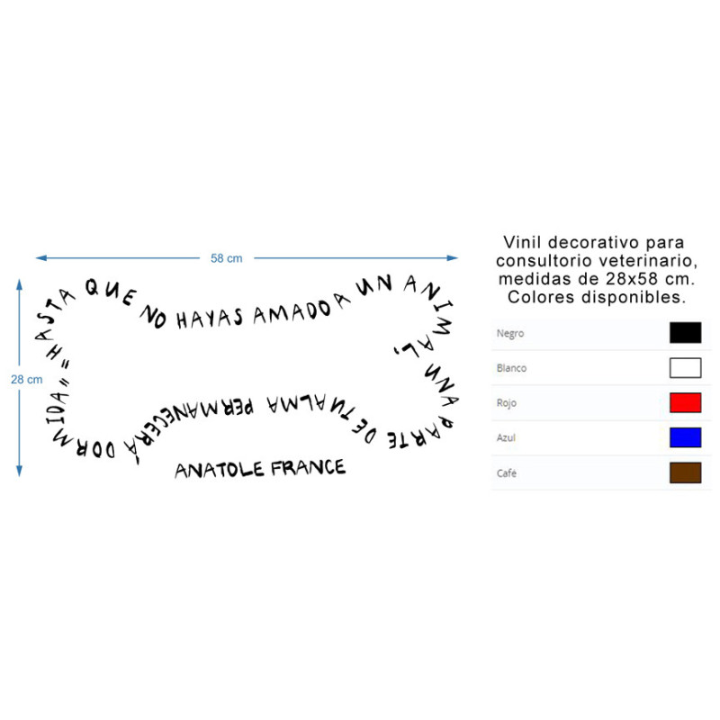 Vinil decorativo para consultorio veterinarío con la frase   "Hasta que no hayas amado a un animal, una parte de tu alma permane