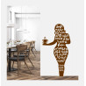 Vinil decorativo cafetería  con la frase   "La mujer es como una taza de café, la primera vez que se toma no deja dormir".