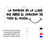 Vinil decorativo para consultorio dental con la frase "La sonrisa es la llave que abre el corazón de todo el mundo".